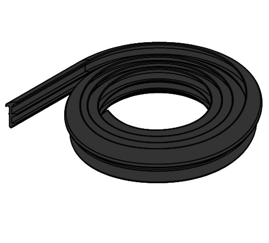 KIT PROFILE ALU NOIR POUR VERRE 8MM AVEC JOINT D'ETANCHEITE