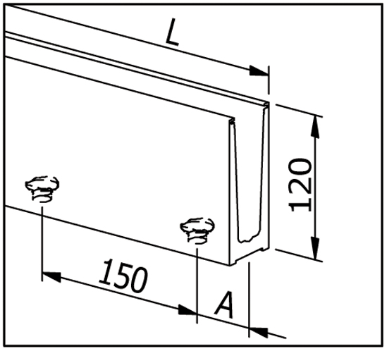 PROFILÉ POUR GARDE CORPS 2,5m (BO5215228)