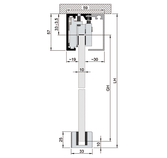SYSTÈME DE PORTE COULISSANTE (BO5101502) - 1 Vantail - Pose en façade