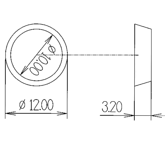 TAMPONS POUR PLATEAUX EN VERRE x6 ø 12 mm Hauteur 3,2 mm (BO5200174)